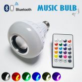 Lâmpada LED Bluetooth Musical LED RGB Luz E27 Base de Controle Remoto Leitor Sem Fio